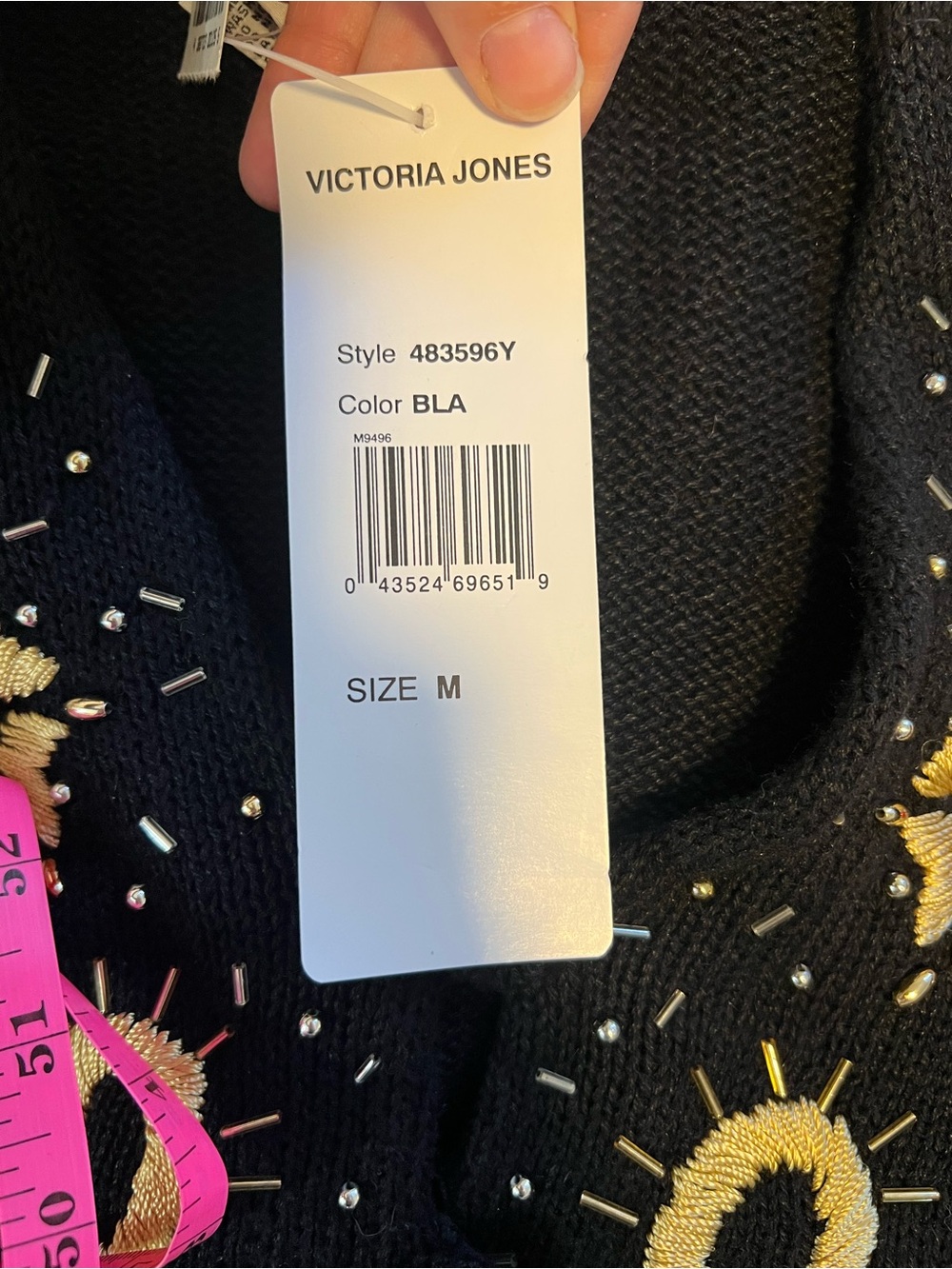 NWT Deadstock VNTG Victoria Jones Beaded Embellished Embroidered Cardigan - Picture 8 of 9